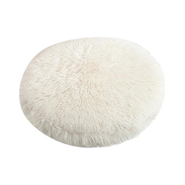 Cama Redonda Destacável e Lavável para Cães e Gatos, Zipper Pet Mat Macia e Quente para Inverno