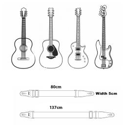 Correia de Guitarra Ajustável Multi Cor, Impressão Colorida, Correias De Nylon, 88-146cm, 1Pc - Image 6