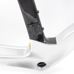 Mais novo 700c 14 estilo através do eixo freio a disco bicicleta de estrada 1k quadro completo da bicicleta fibra carbono guiador garfo selim fones ouvido - Image 4