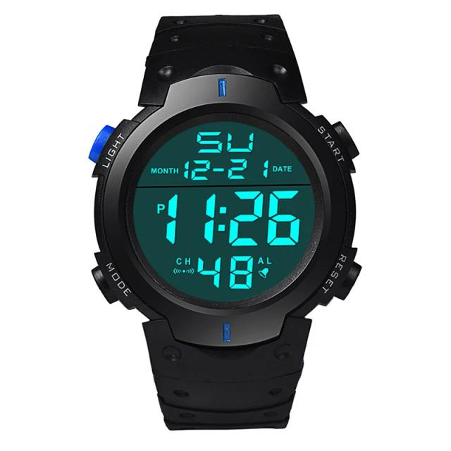 Relógio Esportivo Digital Masculino com Grande Display Brilhante, Multifuncional e Ideal para Aventuras ao Ar Livre, 49mm
