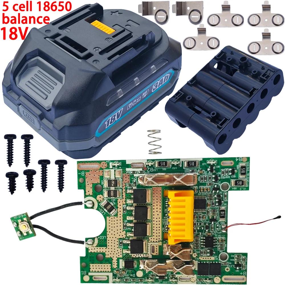 Equilíbrio 5 células 18650 para kits de revestimento de bateria de lítio Makita 18V carcaça 3Ah 2,5Ah 2Ah - Image 1