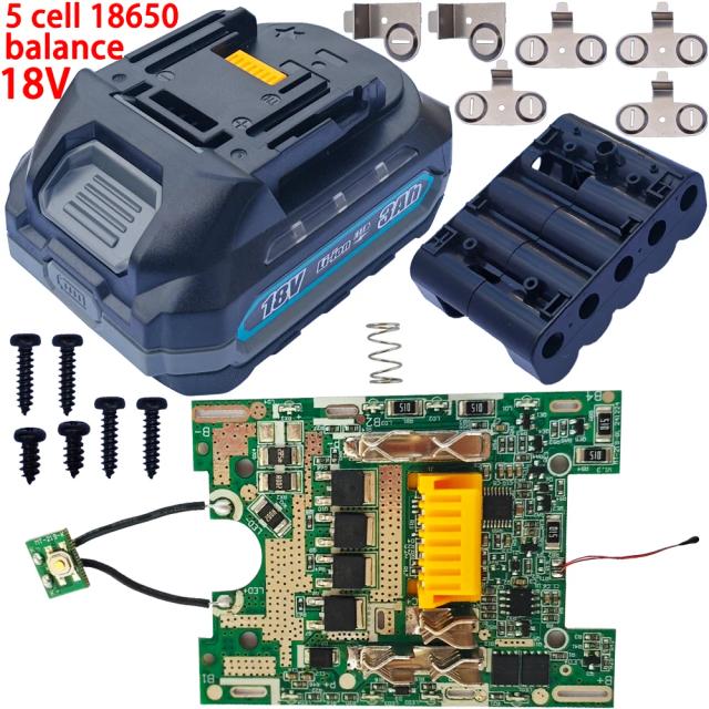 Equilíbrio 5 células 18650 para kits de revestimento de bateria de lítio Makita 18V carcaça 3Ah 2,5Ah 2Ah
