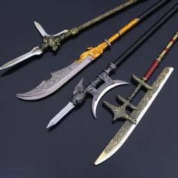 Arma fria de metal antigo, modelo de liga grande, decoração para decoração da casa, coleção de jogos desktop, brinquedos arts, 30cm - Image 4