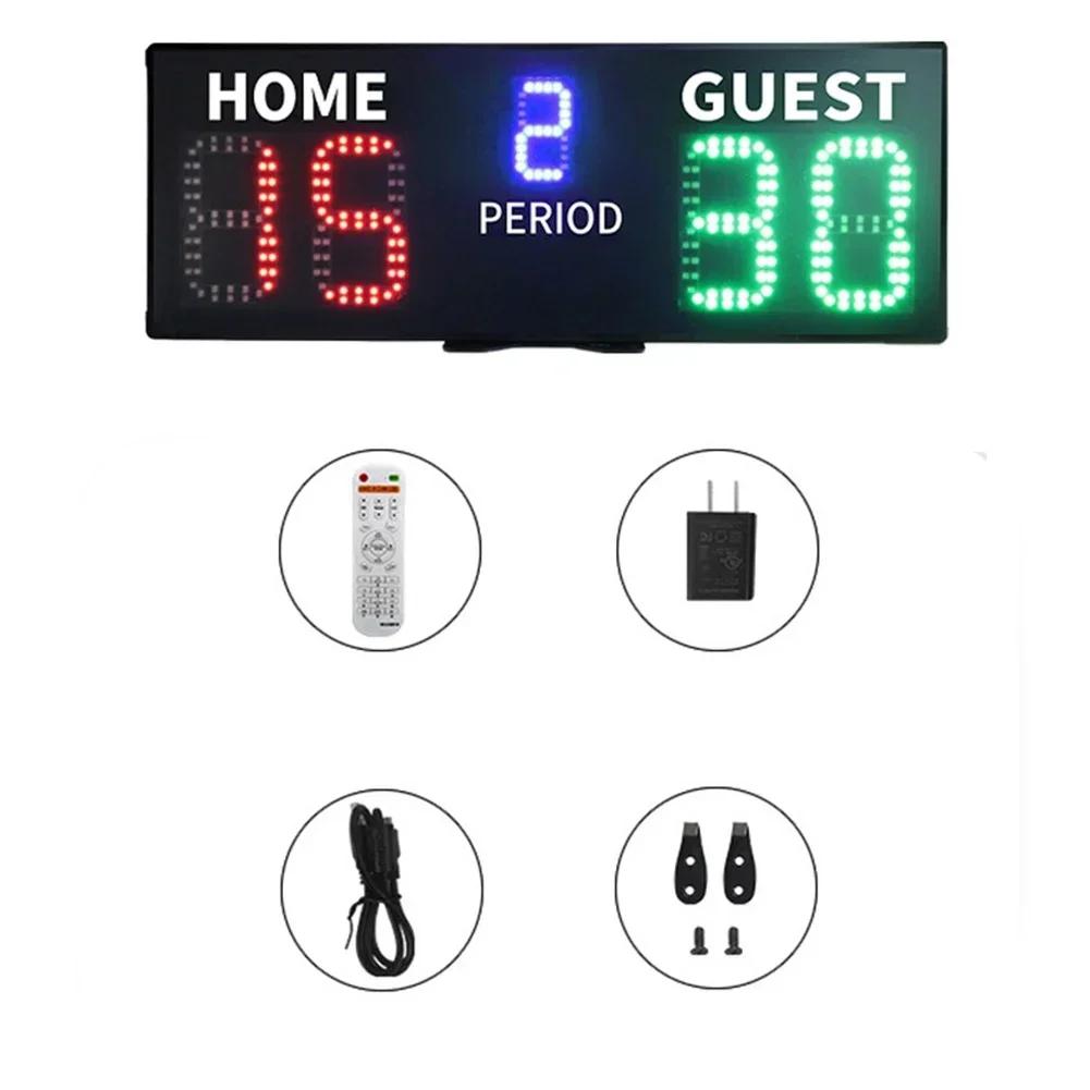 Placar eletrônico de basquete com controle remoto, marcador portátil para tênis, basquete, bilhar - Image 1