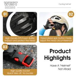 West biking capacetes de ciclismo ultraleve novo capacete de bicicleta para homens mulheres equipamentos de corrida mtb capacete de segurança ciclismo boné - Image 5