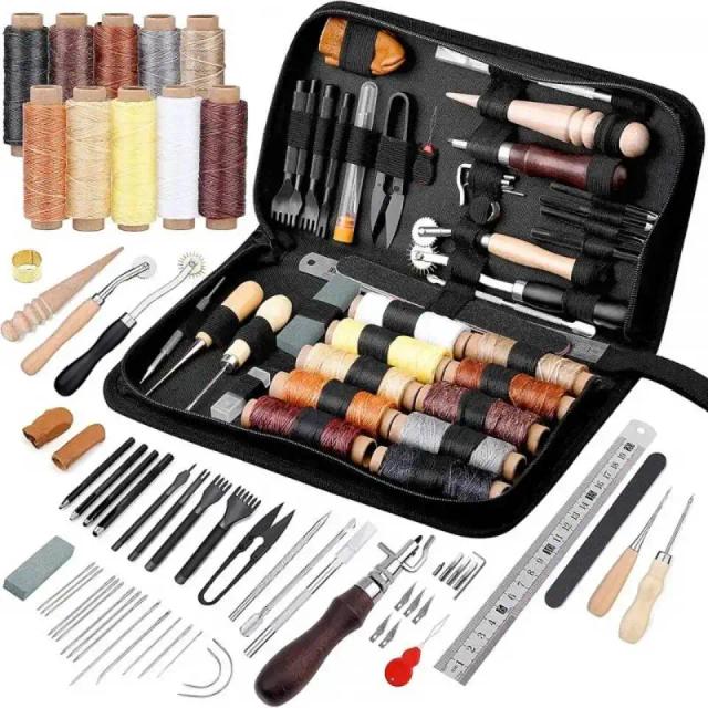 Kit Completo Kaobuy para Artesanato em Couro: Ferramentas, Suprimentos e Reparação de Estofados DIY
