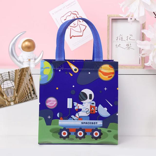 Sacola de Compras Reutilizável Astronauta: Tecido Não Tecido, Dobrável e Ideal para Presentes e Armazenamento de Brinquedos Infantis