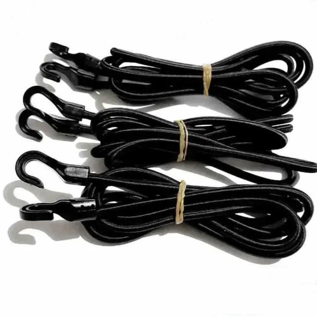Corda Elástica Bungee Gancho Plástico 0.4m/1m/1.5m/2m Resistente para Bagagem e Bicicleta