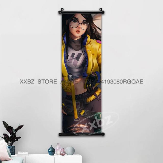 Arte de Parede de Valorant: Pintura em Tela do Jogo com Viper, Sova e Phoenix para Decoração de Casa e Estilo Anime