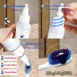V34 clareamento dos dentes enzima pasta de dentes remover manchas de placa mousse limpeza higiene oral ferramentas dentárias respiração fresca beleza saúde - Image 6