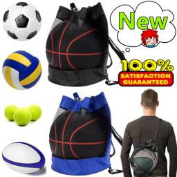 Portátil basquete malha saco, futebol ao ar livre, armazenamento de futebol, voleibol mochila, bola fitness saco de treino, tampa, 2 cores, novo - Image 1
