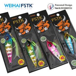 FSTK-Metal Jig Fishing Lure, Isca Artificial, Lento Passo Jig, Jigging Dart Jig, Colher Jig, Isca de Pesca, 30g, 40g, 60g, 80g - Image 6