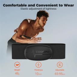 COOSPO H6M Peito Heart Rate Monitor Strap Bluetooth 4.0 ANT + HRM Sensor impermeável para Garmin Wahoo Bike Computer - Image 5