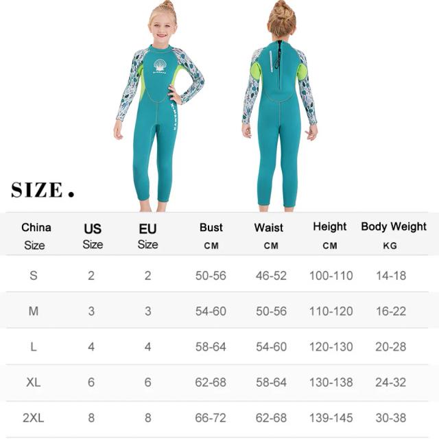 Terno de Mergulho em Neoprene para Crianças: Roupas de Surf One Piece com Proteção UV para Esportes Aquáticos e Natação 2,5mm