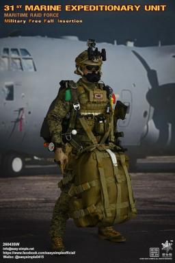 Fácil e simples es 26043sd 1/6 marines queda livre pára-quedas militar homem combate uniforme com armas 12 Polegada figura de ação modelo - Image 4