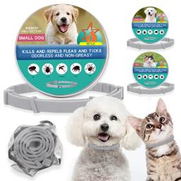 Coleira antipulgas para animais, coleira natural ajustável no pescoço para cães e gatos, cachorros e gatos, acessórios para animais, proteção para 8 meses - Image 1