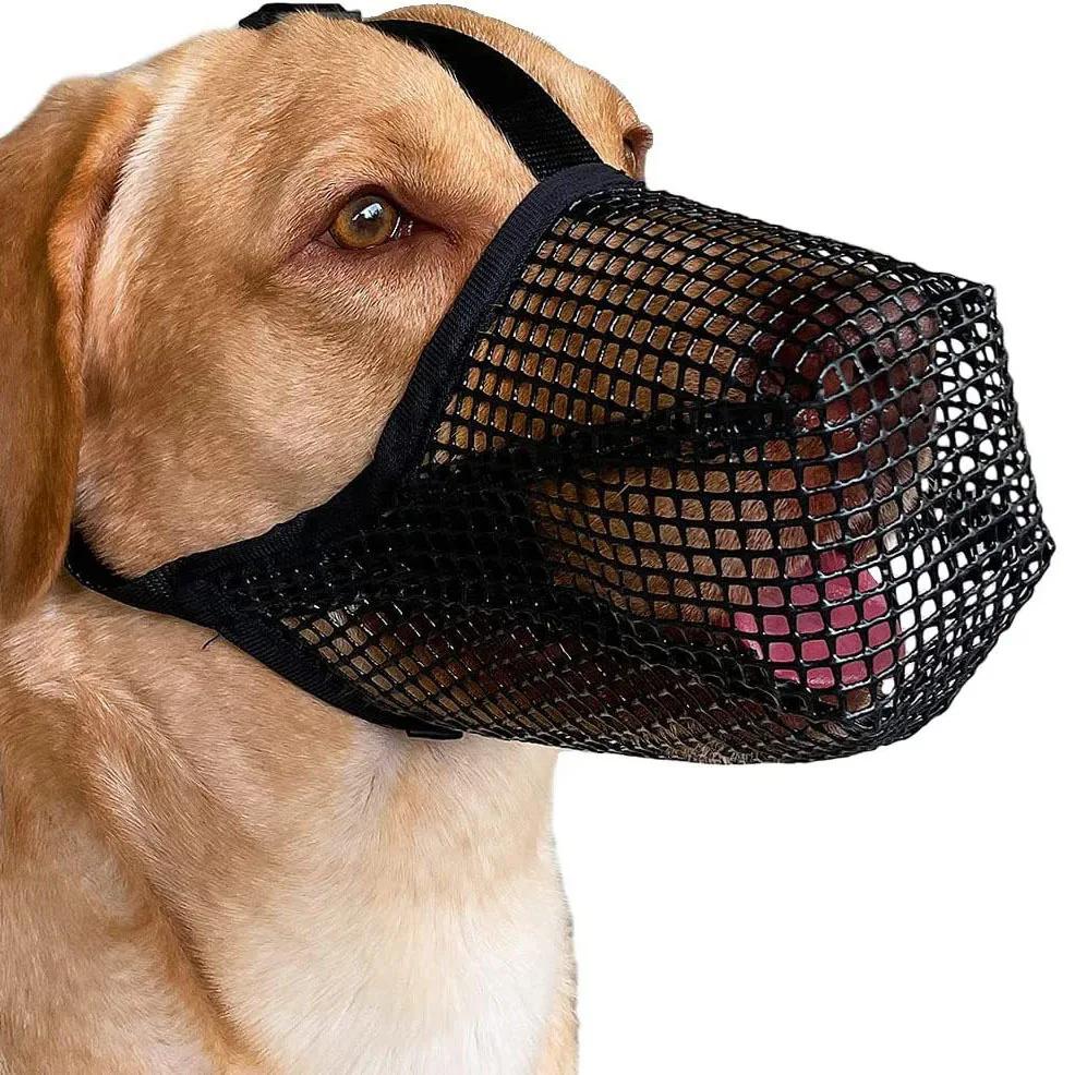 Ajustável respirável Pet Dog Muzzles, tampa da boca, Anti Bark, mordida malha, máscara para cães - Image 1