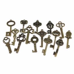 Encantos Steampunk para Fazer Jóias, Mix Metal, Retro Antique, Latão, Bronze Vintage, Chave Decorativa Velha Procurando, DIY K, 59Pcs - Image 4