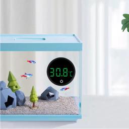 Termômetro de aquário com display LED, medidor de temperatura do aquário, botão embutido, bateria - Image 5