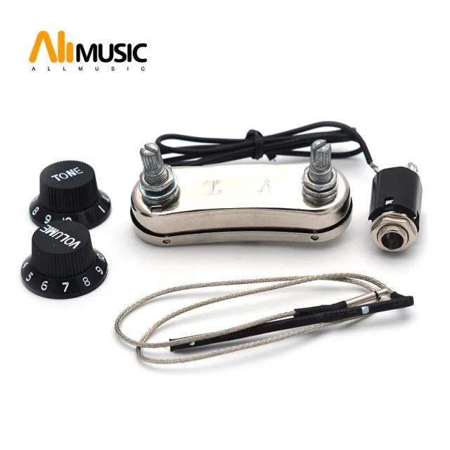 Captador Piezo PS700 para Guitarra Acústica com Pré-amplificador Passivo, Controle de Volume 500K e Ajuste de Tone