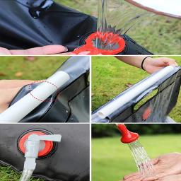 Saco de água solar dobrável ao ar livre, grande capacidade, saco de água portátil com mangueira removível, chuveiro, 20L - Image 5