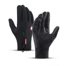 Luvas dos homens de inverno Quente Touchscreen Pesca Esportiva À Prova de Respingo Esqui Exército Ciclismo Snowboard Zipper Antiderrapante Mulheres Luvas - Image 1