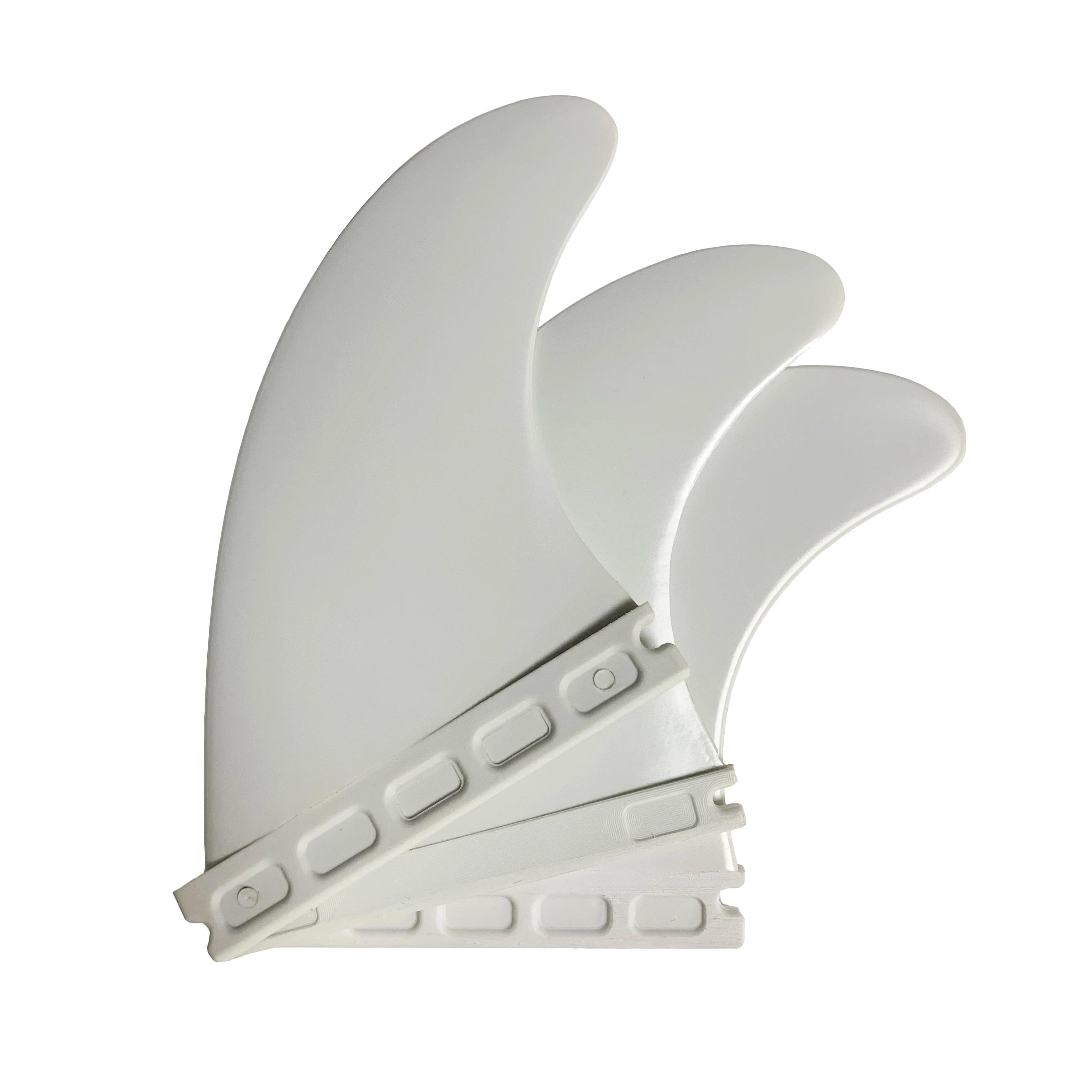 Aletas de plástico branco prancha, Surf preto, Nylon SUP Board Fin, Tri Fins, G5 Tamanho, 3pcs por conjunto - Image 1