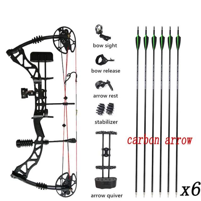 Conjunto de Arco e Flecha Composto Kaimei de 30-70lbs com IBO de 329fps e 85% de Economia Laboral para Caça e Acessórios