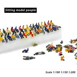 Pessoas Em Miniatura Sentadas Figuras ABS, Pessoa Para Construção De Trem HO, Cena De Mesa De Areia, Layout Diorama Kits, Escala1: 100-200 - Image 1
