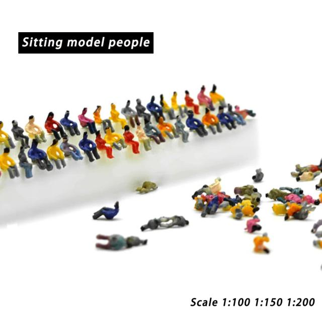 Miniaturas em ABS de Pessoas Sentadas para Construção de Trem HO - Ideal para Dioramas e Cenários em Escala 1:100 a 1:200