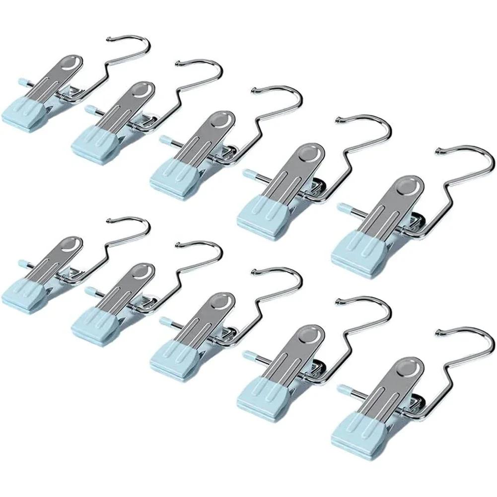 Pegs de roupas de aço inoxidável com gancho, prendedores de roupa, clipes pendurados portáteis, cabide organizador do armário, 50 a 10x - Image 1