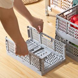 Cestas de armazenamento dobrável para diversos, Organizador de artigos diversos, dobrável Case, Papelaria Desktop, Snacks e Comestics armazenamento, dobrável Container Box - Image 4