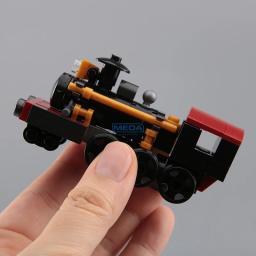 Mini Locomotiva a Vapor Retro Modelo de Blocos de Construção Revolução Industrial, Brinquedos de Tijolos Steampunk, Era, Presente do Dia das Crianças - Image 4