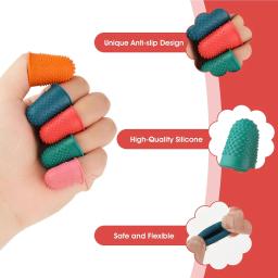 Silicone Dedo Protetores, dedal, manga, Dicas Guarda, ponta do dedo, polegar, almofadas para bordado, costura, corte, 5pcs - Image 5