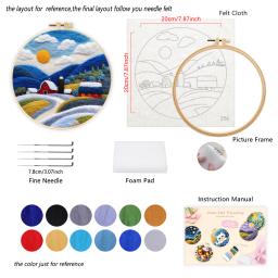 RUOPOTY-Agulha Felting Starter Kit para Artesanato DIY, Árvore Padrão, Feltragem de Lã, Starter, Feltro Tool, Artes e Ofícios, 1 Pacote - Image 3