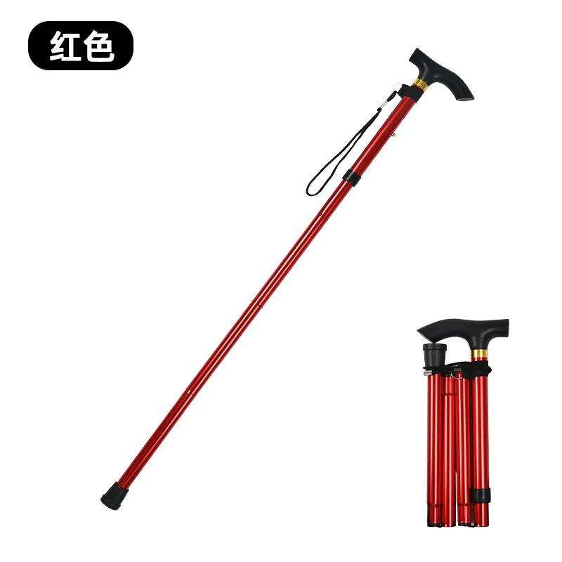 Bastão dobrável com ponta de borracha e altura ajustável, perfeito para caminhadas, trekking e viagens - Image 1