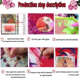 Diamante Pintura Adesivos De Parede para Decoração De Casa, Mosaico Xícara De Chá, Bule Rosa, Quadrado Completo ou Redondo, Presente - Image 6