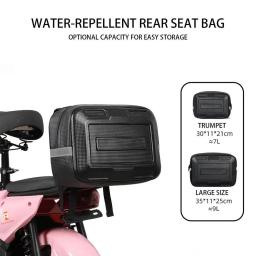 Sacos de cauda do assento traseiro impermeável para bicicleta Grande capacidade Motor de bicicleta Sacos de bagagem de PVC Shell duro Armazenamento de garfos Estojo organizador - Image 1