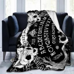 Premium Cat Skulls Board Throw Blanket, Decoração Home Gótica, Decoração Halloween, Cobertor De Bruxaria - Image 5