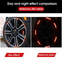 Adesivos refletivos para cubo de roda de carro, bicicleta, motocicleta, aviso de segurança, decoração, tira reflexiva, fitas luminosas autoadesivas - Image 4