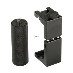 Alumínio telefone tripé Mount w Cold Shoe Mount, suporte vertical e horizontal, grampo ajustável universal para iPhone 12 11 Pro - Image 6