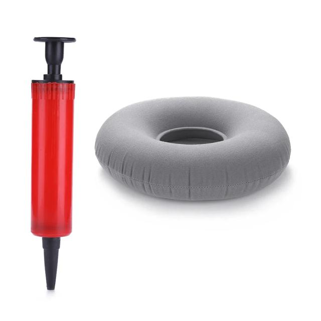 Almofada Inflável para Hemorróidas com Suporte Médico e Bomba, Cadeira Anti-Camas com Design em Donut