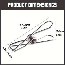 Aço inoxidável Lavanderia Roupas Pegs, Pinos De Roupas, Metal Pendurado Clipes, Lavanderia Cabide, 6cm, 2.36in, 60PCs - Image 3