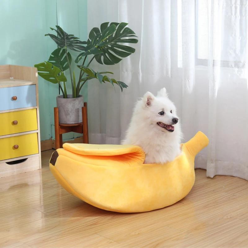 Banana cama para gato, engraçado e bonito, acolhedor, acolhedor e conforto, macio e lavável, pet supplies - Image 1