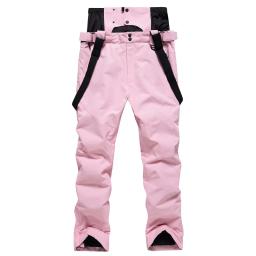 Calças de esqui com suspensórios para homens e mulheres, calças de neve, snowboard, proteção de cintura, windproof, impermeável, quente, casal, inverno, novo - Image 5