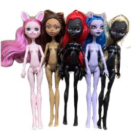 Bonecas monstro fofas cavalo-homem cervo gato dráculaura/lawdeen lobo/Frankie Stein/aranha preta corpo móvel brinquedos para meninas presente - Image 6
