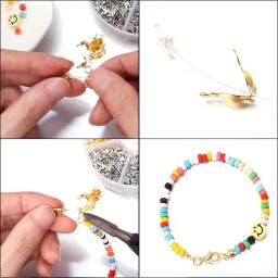 DIY Kit Fecho Lagosta para Colar, Pulseira e Brinco Fazendo Acessórios, Ouro e Sliver, Jump Ring, Crimp Bead Capa, 820Pcs - Image 6