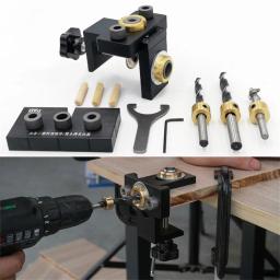 Ajustável Doweling Jig para Carpintaria, Pocket Hole Jig, 8mm, 15mm Broca, Guia de Perfuração, Localizador de Ferramentas Puncher, 1 Pc, 2Pcs em 1 - Image 5