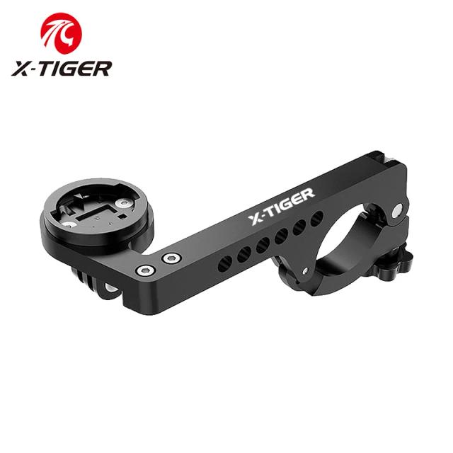 Suporte de Alumínio X-TIGER para Computador de Bicicleta - Montagem no Guidão para Câmeras Garmin, Bryton, GoPro e Lanternas na Estrada