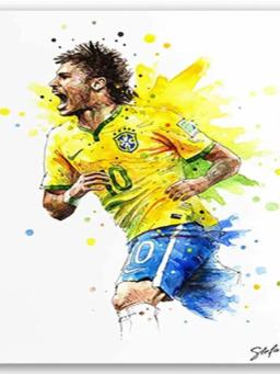 Aquarela Futebol Estrela Wall Art Poster, Perfeito para Quarto Dormitório, Home Decor, Pintura Canvas, Mural Coleção Imagem, Alta Qualidade - Image 2
